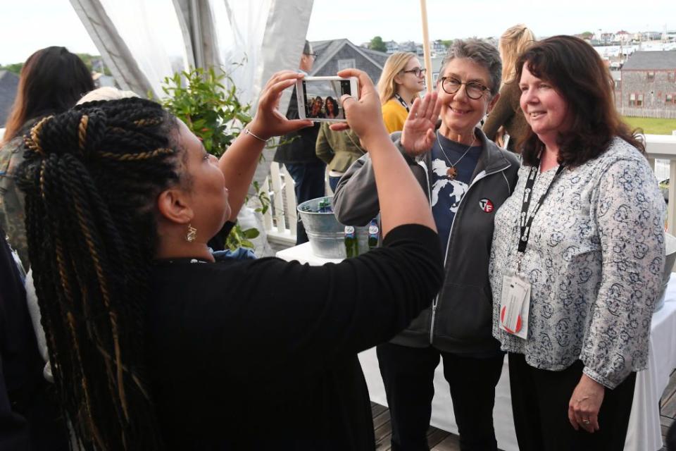 NANTUCKET, MASSACHUSETTS - JUNE 19:  NFF Associate Programmer Opal H. Bennett takes a photo of Directors Julia Reichert and Jenifer McShane at the Opening Night Toast during the 2019 Nantucket Film Festival - Day One on June 19, 2019 in Nantucket, Massachusetts. (Photo by Nicholas Hunt/Getty Images for the 2019 Nantucket Film Festival )