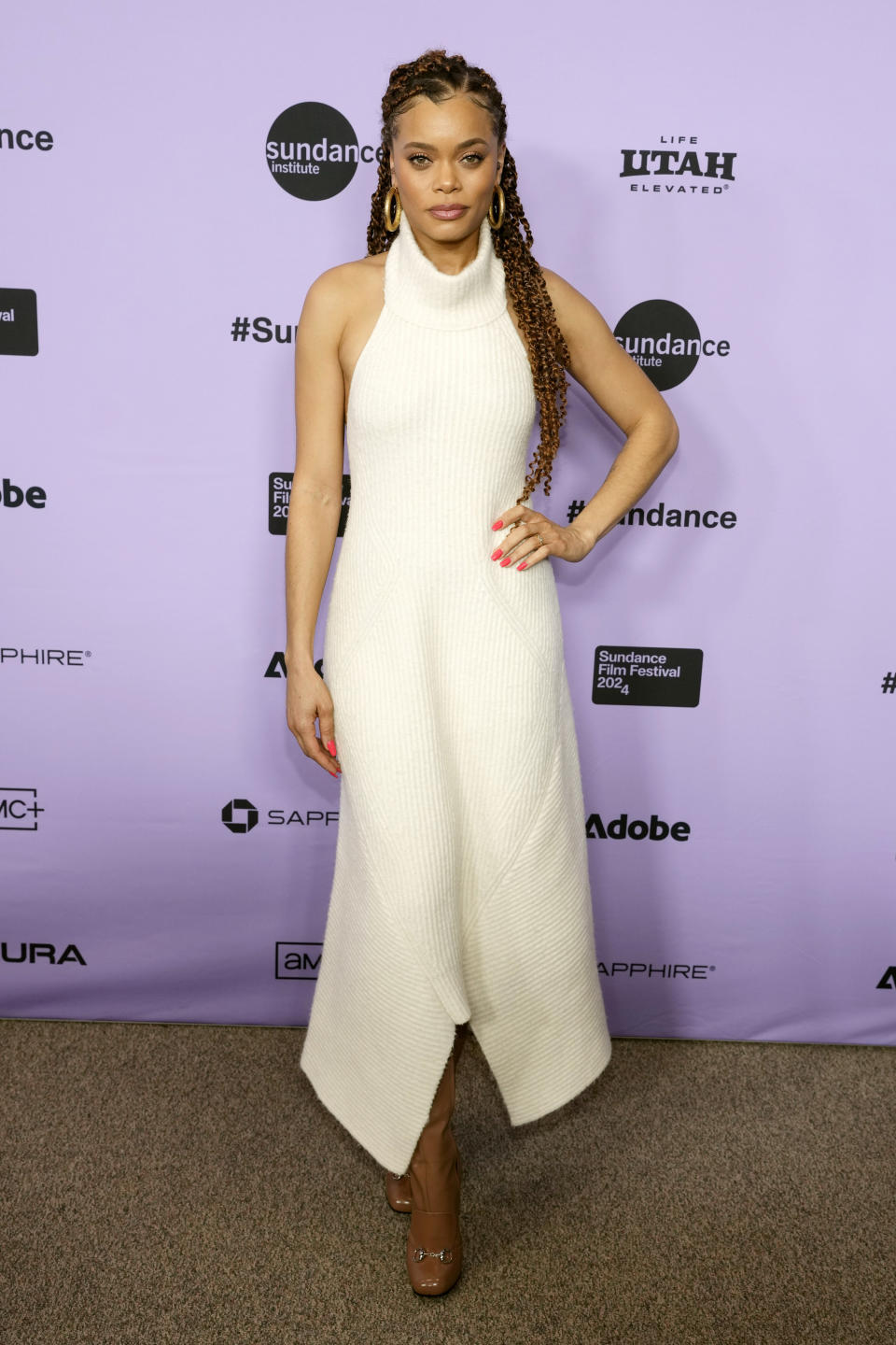 Andra Day attends the premiere of "Exhibiting Forgiveness" at the Eccles Theatre during the Sundance Film Festival on Saturday, Jan. 20, 2024, in Park City, Utah. (Photo by Charles Sykes/Invision/AP)