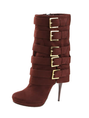 Strap buckle boots