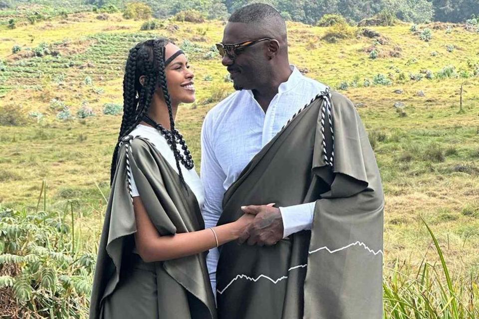 <p>Sabrina Dhowre Elba/Instagram</p> Idris Elba and wife Sabrina name a gorilla on a visit to Rwanda.