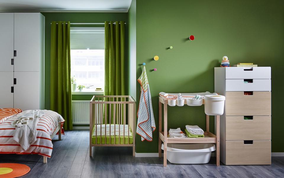 <p><a class="link " href="https://go.redirectingat.com?id=127X1599956&url=https%3A%2F%2Fwww.ikea.com%2Fgb%2Fen%2Fproducts%2Fchildrens-ikea-products%2Fbaby%2Fchanging-tables-nursing%2Fsniglar-changing-table-beech-white-art-20045205%2F&sref=http%3A%2F%2Fwww.housebeautiful.com%2Fuk%2Flifestyle%2Fshopping%2Fg27166165%2Fbaby-nursery-furniture%2F" rel="nofollow noopener" target="_blank" data-ylk="slk:BUY NOW;elm:context_link;itc:0;sec:content-canvas">BUY NOW</a>£25, Ikea</p><p>We love this affordable wooden changing table for its practical height. Plenty of storage room underneath also gives you the opportunity to store nappies, cloths and baby wipes. </p>