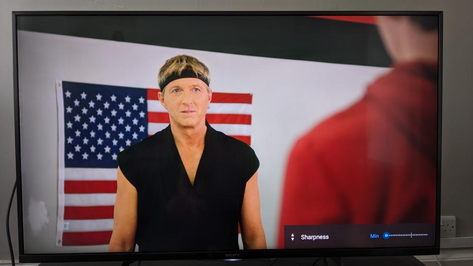 Cobra Kai on Sony TV with minimal sharpness