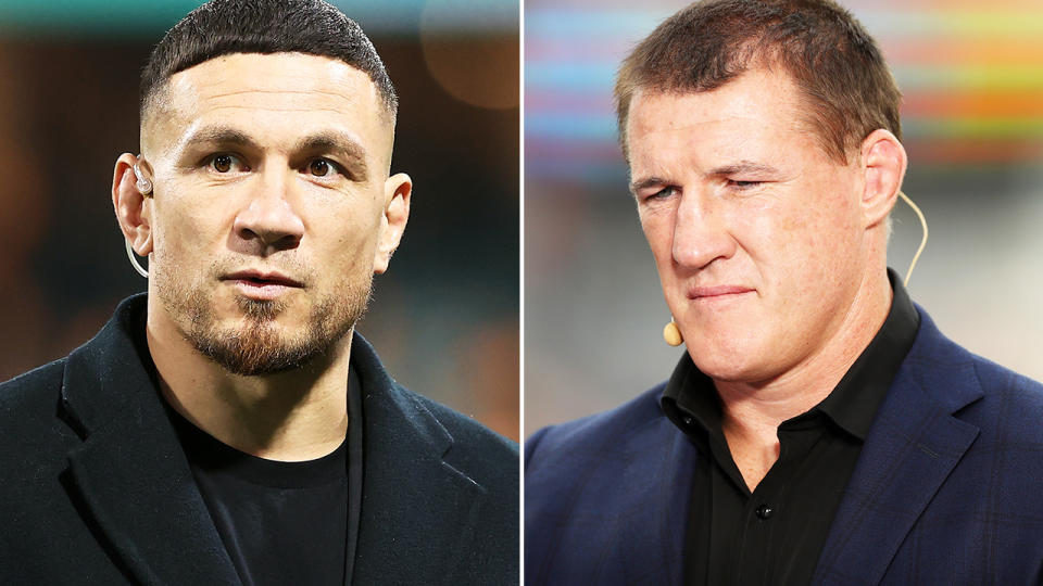 Sonny Bill Wiliams and Paul Gallen, pictured here on Channel 9.