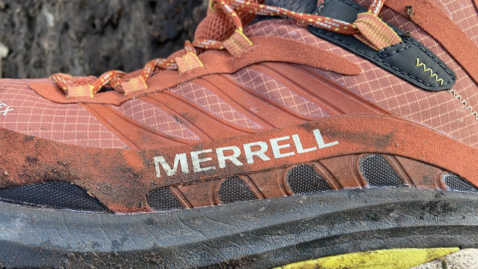 Merrell Moab Speed 2 Gore-Tex hiking boot: close up on logo