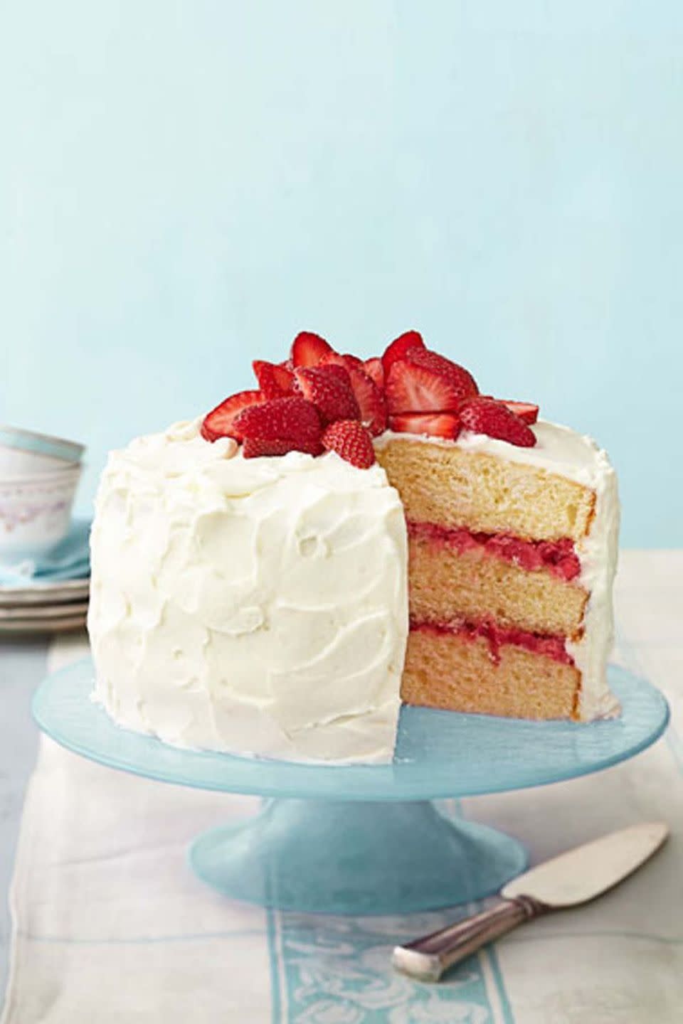 Strawberry Rhubarb Layer Cake