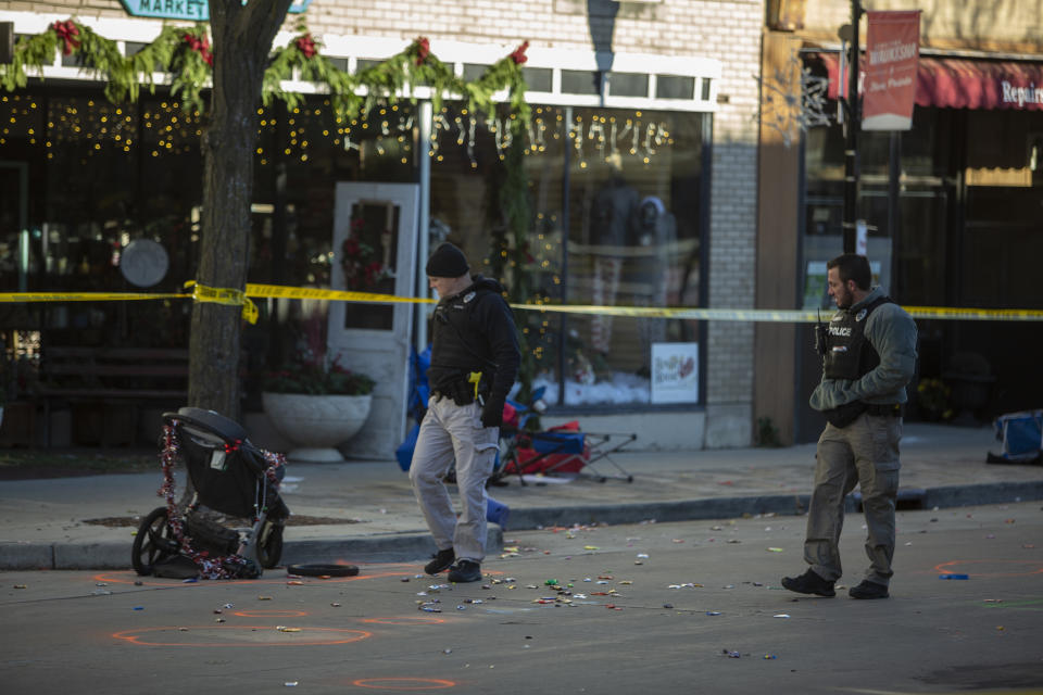 Police patrolling in downtown Waukesha, Wis.