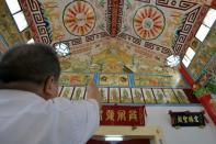 Murals cover almost all of the interior walls of the Holy Spirit Church, depicting teachings from the Bible