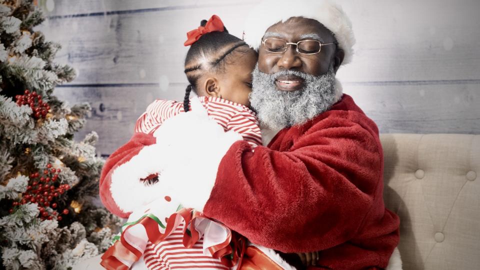 Douglas is proud of his natural Santa beard. (Photo: Courtesy of Black Santa Houston)