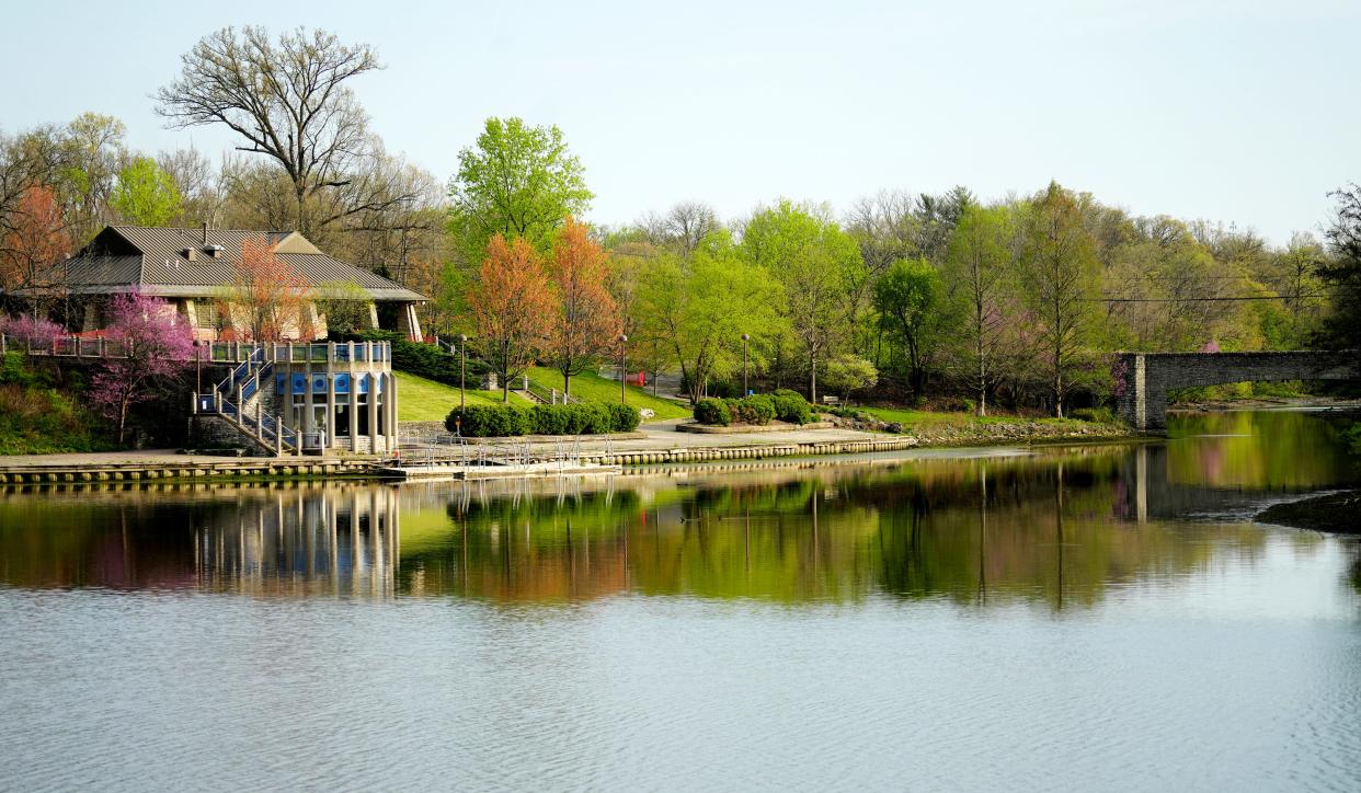 A two-year project to drain and dredge Sharon Lake in Sharonville, part of the Hamilton County Great Parks, is well underway. The lake is closed, as is the boathouse and some trails. The snack bar and harbor playground will be open.