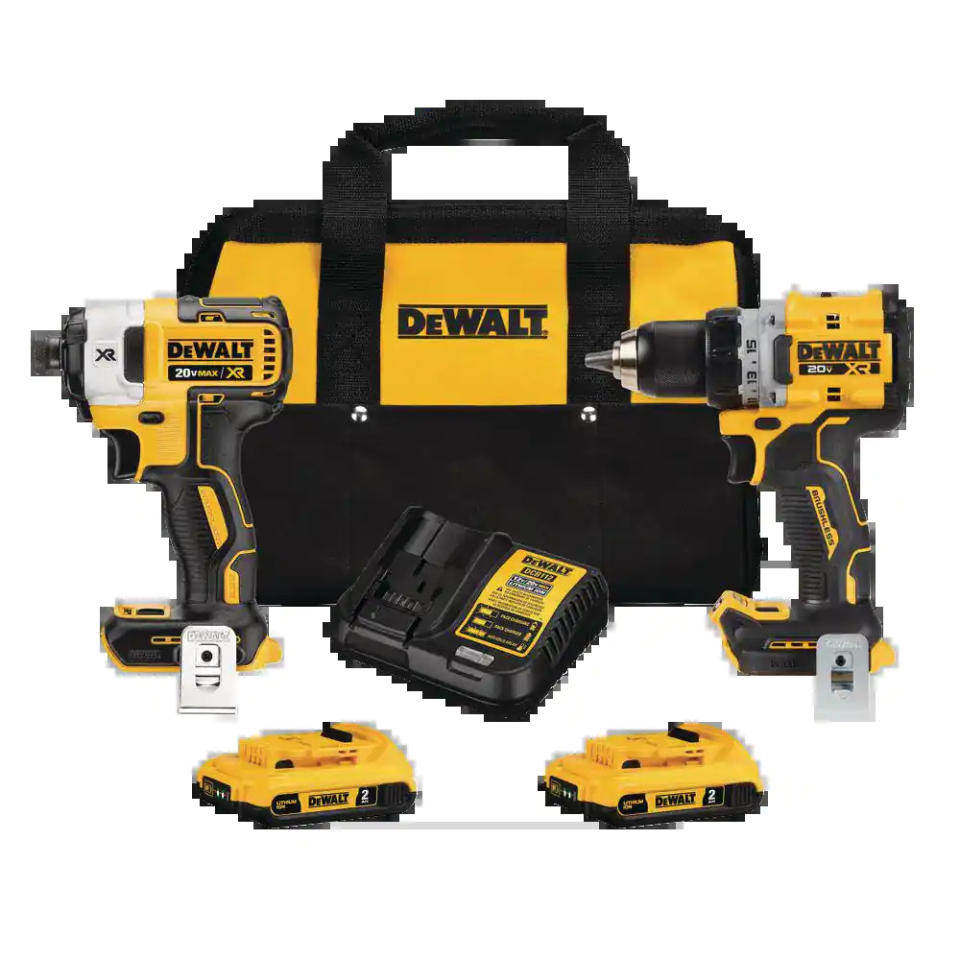 DeWalt MAX XR Brushless Drill/Driver & Impact Driver Combo Kit. Image via Canadian Tire.