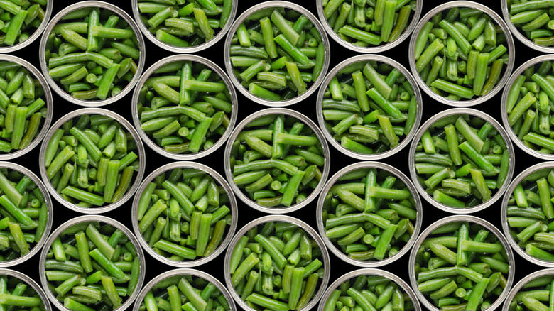 tops of canned green beans