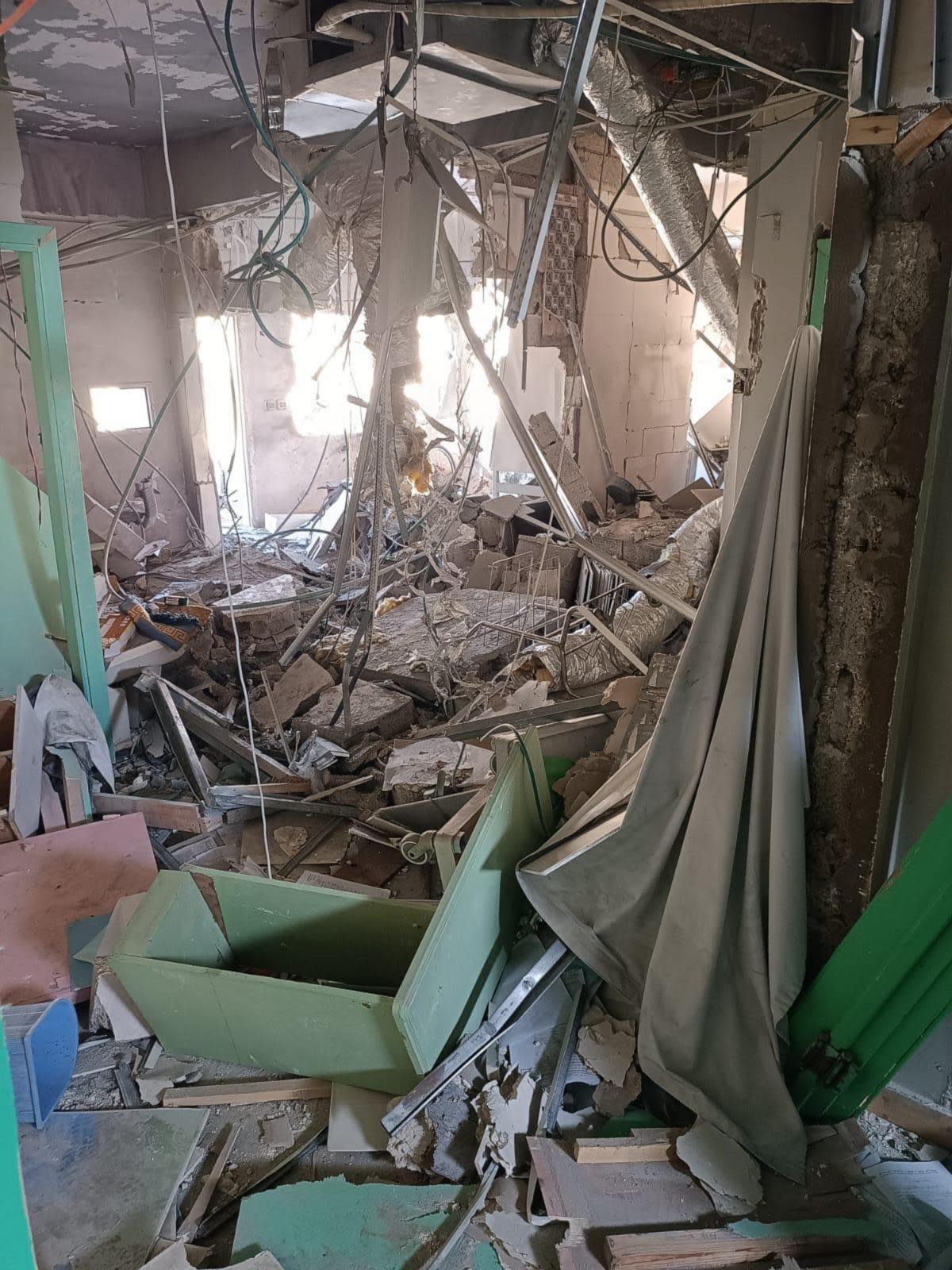 PHOTO: Damages at the Al-Basma clinic are shown following Israeli shelling. (Dr. Ghalayini/Al-Basma Clinic)