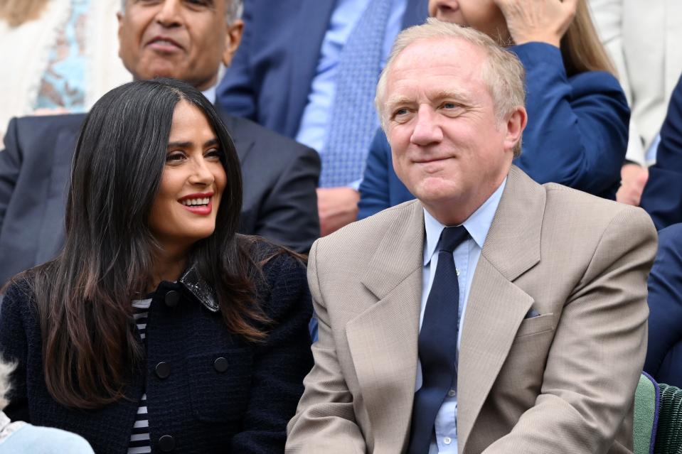 Salma Hayek and François-Henri Pinault at day seven of Wimbledon.