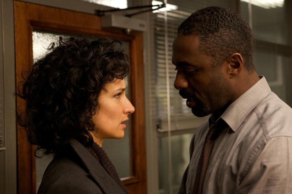 Idris Elba opposite Indira Varma in the first series of Luther (BBC)