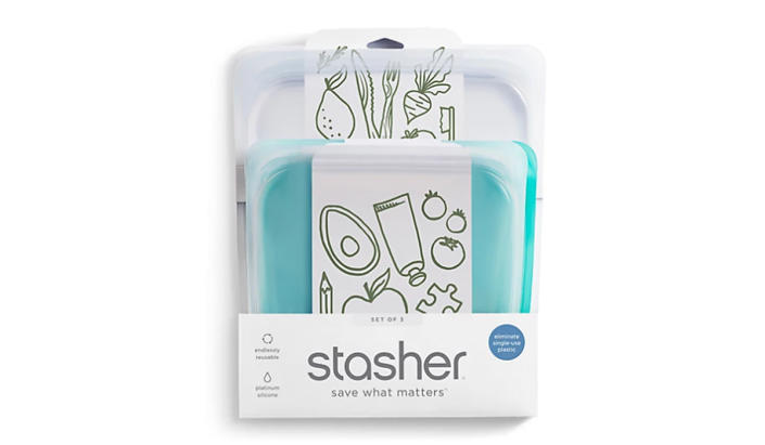 two pack of Stasher storage bags in assorted sizes