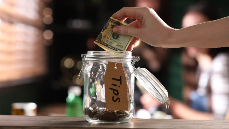 cash tip jar