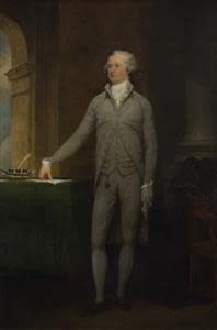 John Trumbull, Portrait of Alexander Hamilton, 1792, oil on canvas, 102 x 73 x 5 1/2 in. Jointly Owned by Crystal Bridges Museum of American Art and The Metropolitan Museum of Art, Gift of Credit Suisse, 2013.4. Photography by Edward C. Robison III.