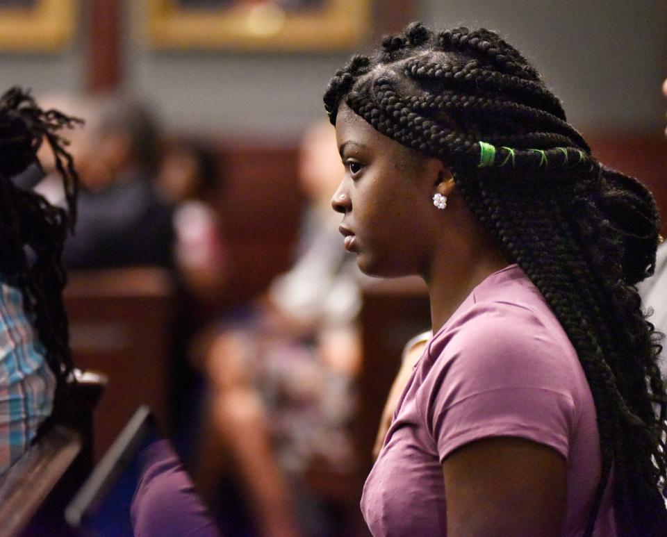 Kamiyah Mobley attends the 2018 sentencing hearing of Gloria Williams, who kidnapped her from what was then University Medical Center in 1998 and raised her as Alexis Manigo.