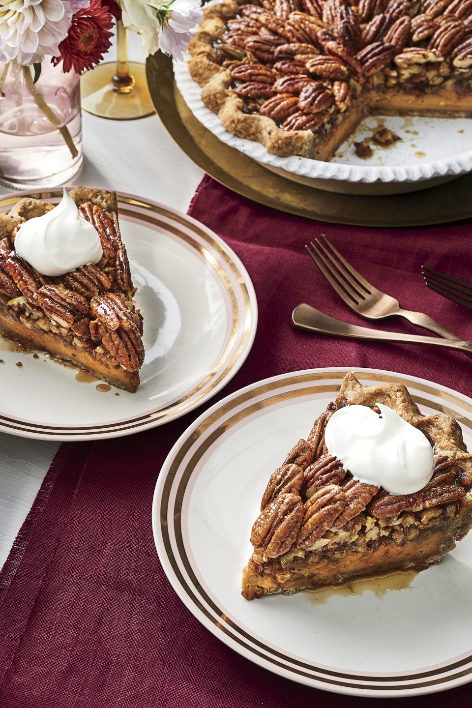 Dulce de Leche-Cheesecake Pecan Pie