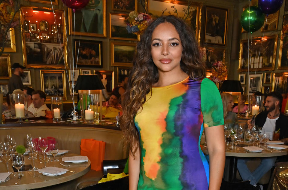 LONDON, UNITED KINGDOM - JULY 1: Jade Thirlwall attends the iconic London Pride Brunch co-hosted by Jean Paul Gaultier, Violet Chakki and Henry Holland in support of the Albert Kennedy Trust and Not A Phase at Berners Tavern inside The London Edition on July 1, 2023 in London, United Kingdom. (Photo by Dave Bennett/Getty Images, Courtesy of The London Edition)