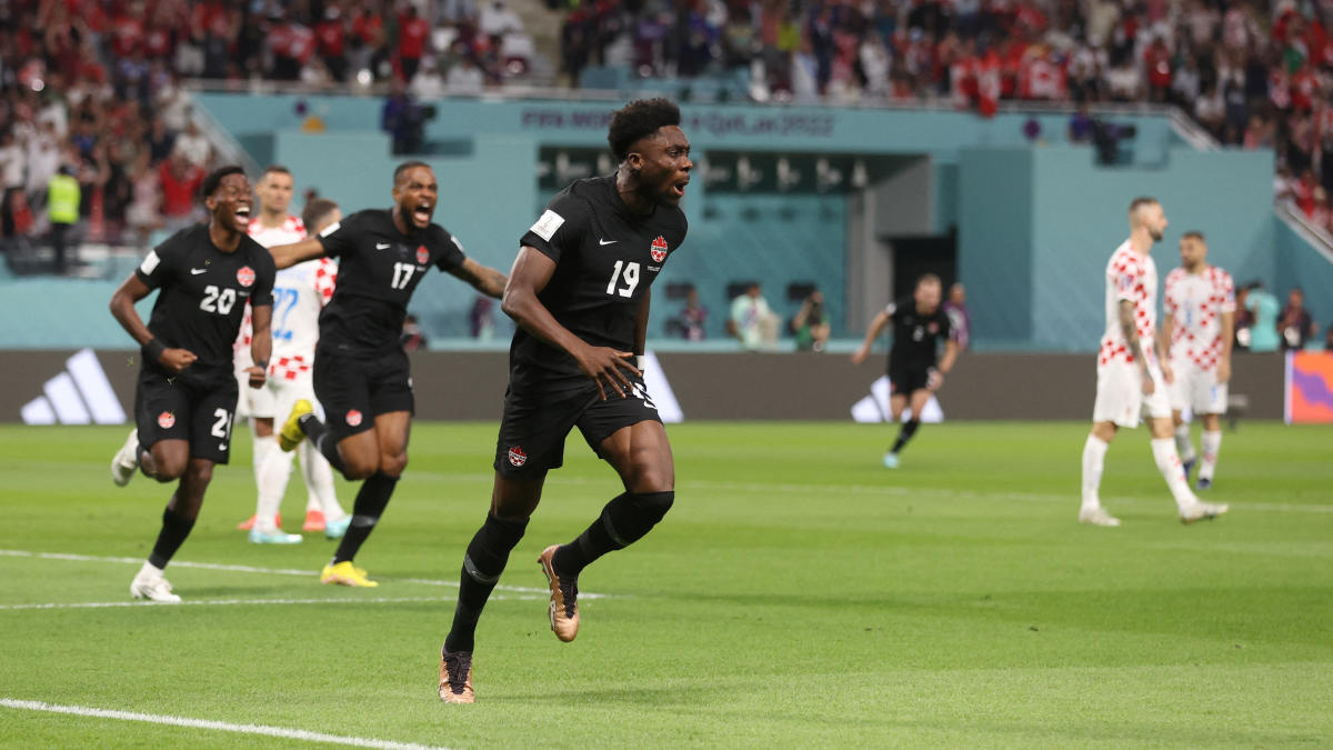 Alphonso Davies scores Canada's first-ever World Cup goal