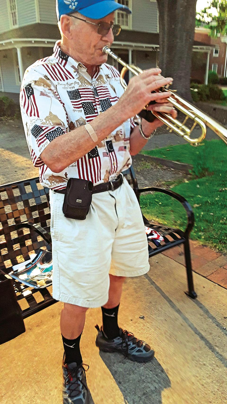 Larry first dug out his old trumpet to play taps in a nationwide event held on Memorial Day 2020