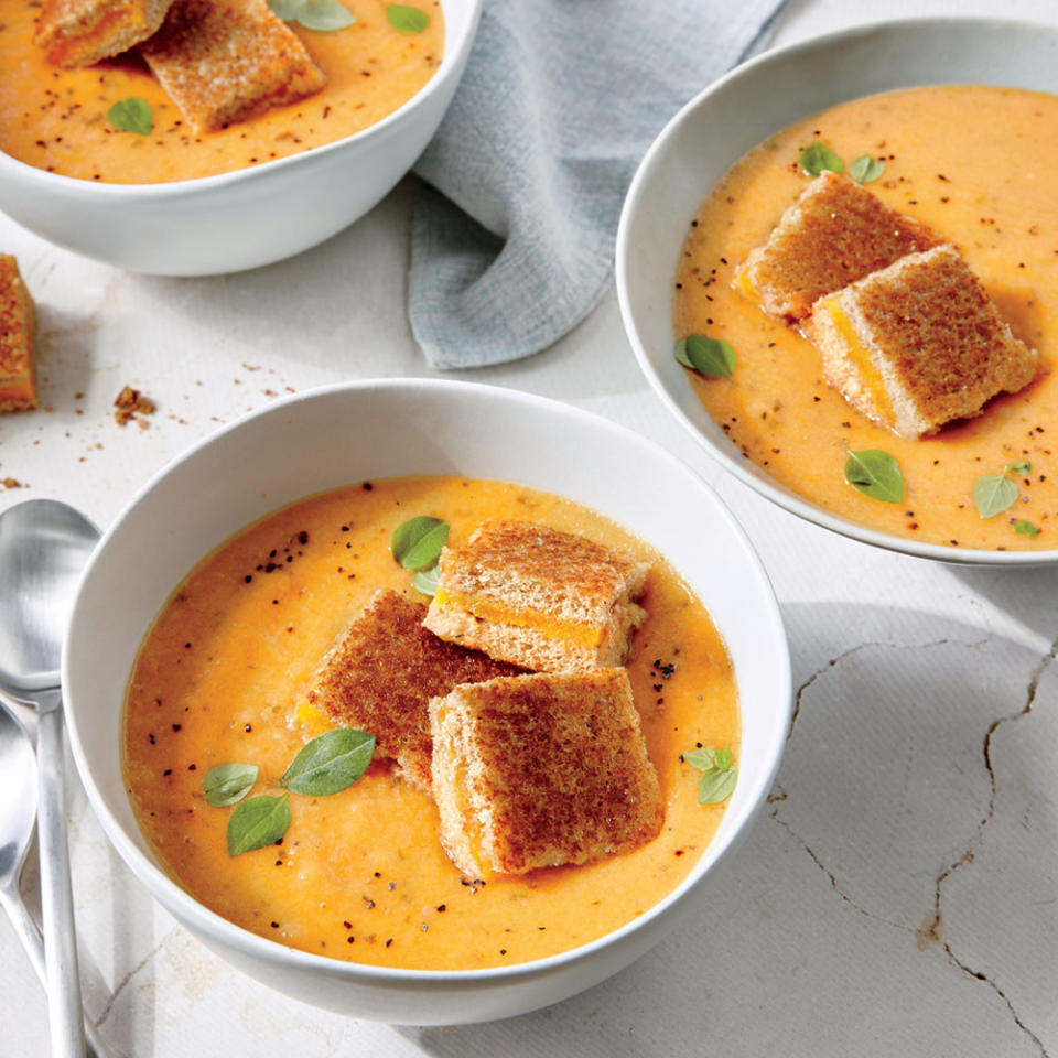 Wednesday: Tomato-Basil Soup With Grilled Cheese Croutons