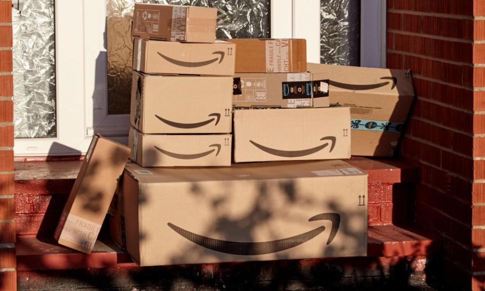 Large consignment of Amazon deliveries left on doorstep