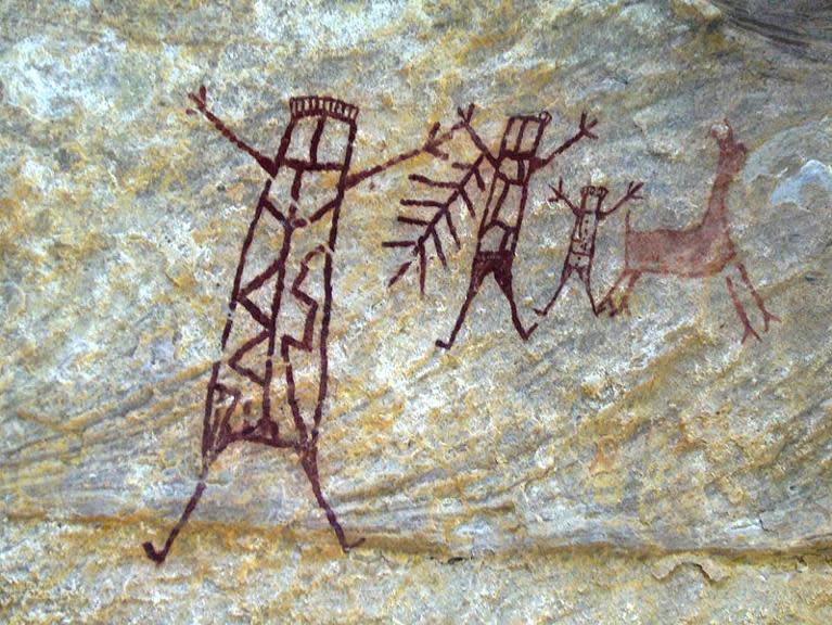 Image provided by the Museum of the American Man Foundation shows cave art in a cavern at Serra da Capivara National Park in Brazil