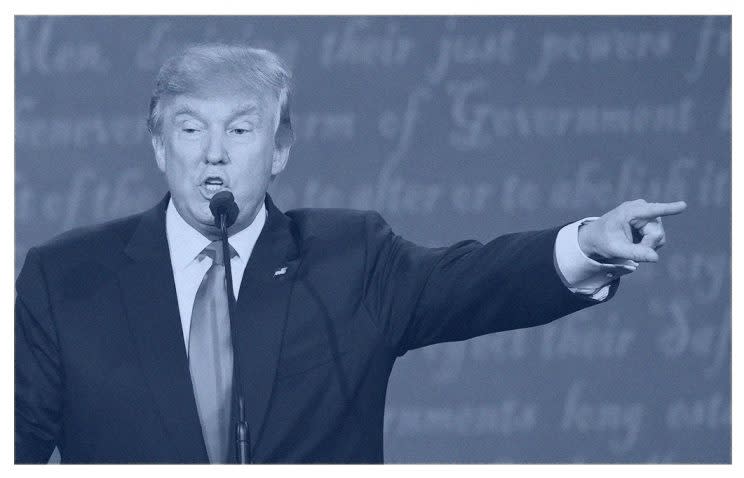 Republican presidential candidate Donald Trump speaks during the final presidential debate. (Photo: SAUL LOEB/AFP/Getty Images)