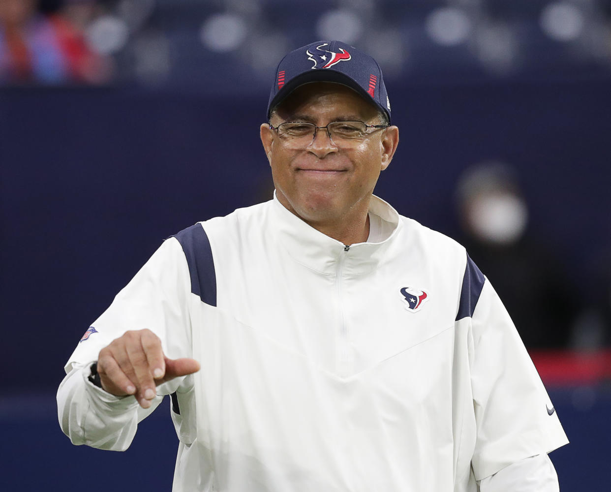 HOUSTON, TEXAS - JANUARY 09: Head coach David Culley of the Houston Texans  at NRG Stadium on January 09, 2022 in Houston, Texas. (Photo by Bob Levey/Getty Images)