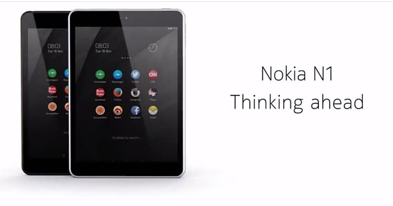 ▲Nokia N1 Android平板，是委請他廠代工生產的貼牌平板產品。