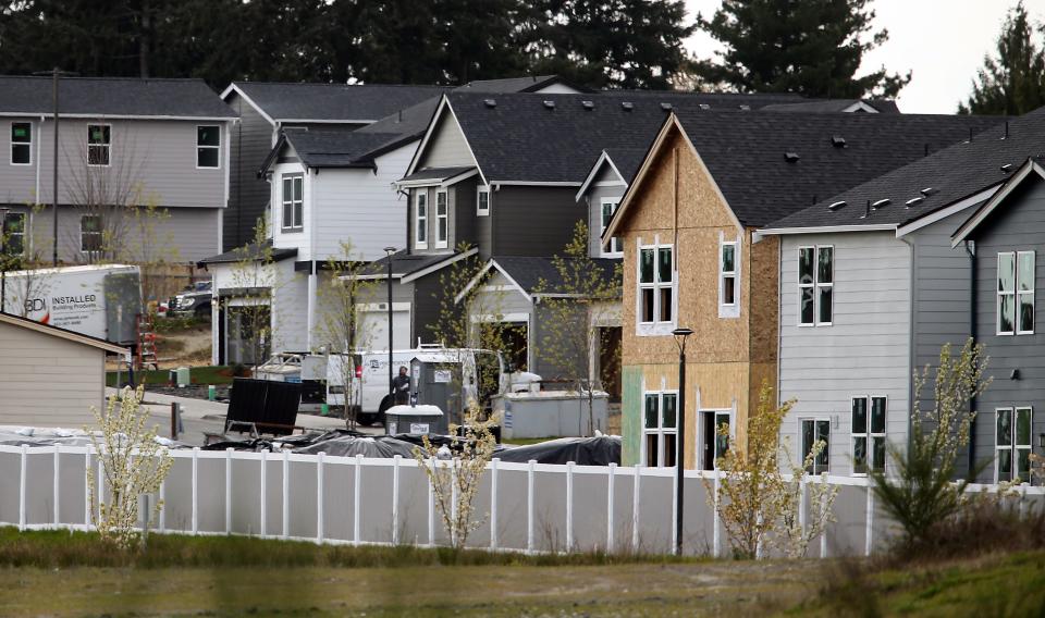 Kitsap Landing off of Wheaton Way in Bremerton on Tuesday, April 2. The residential development behind the Goodwill and Petco complex in Bremerton will eventually include 69 new single-family homes.