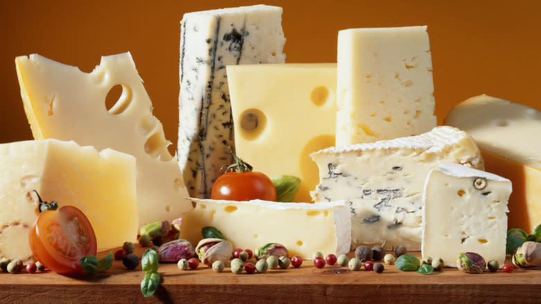 Several different cheeses