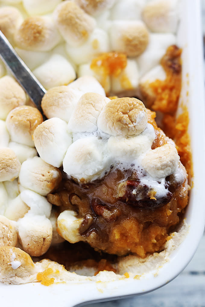 Candied Pecan Sweet Potato Casserole by Creme De La Crumb