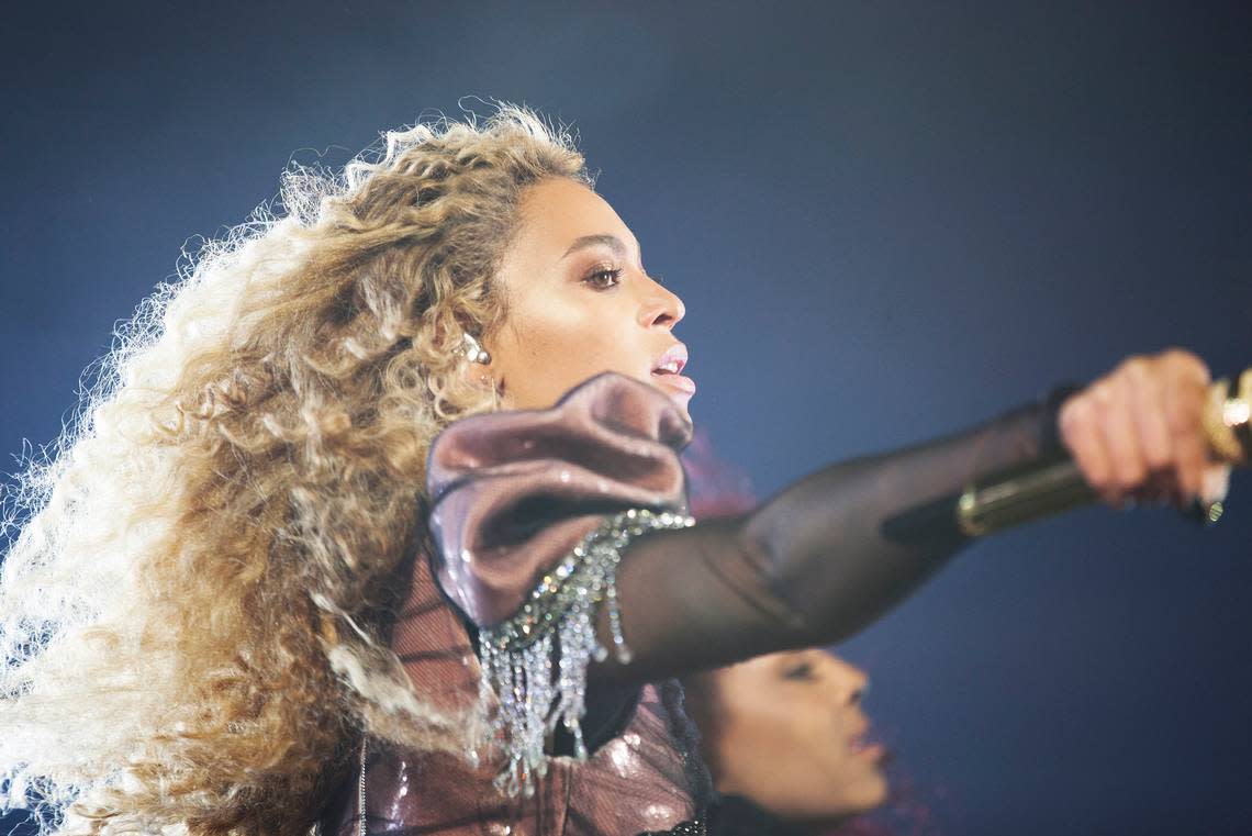IMAGE DISTRIBUTED FOR PARKWOOD ENTERTAINMENT - Beyonce performs during the Formation World Tour at NRG Stadium on Saturday, May 7, 2016, in Houston Texas.