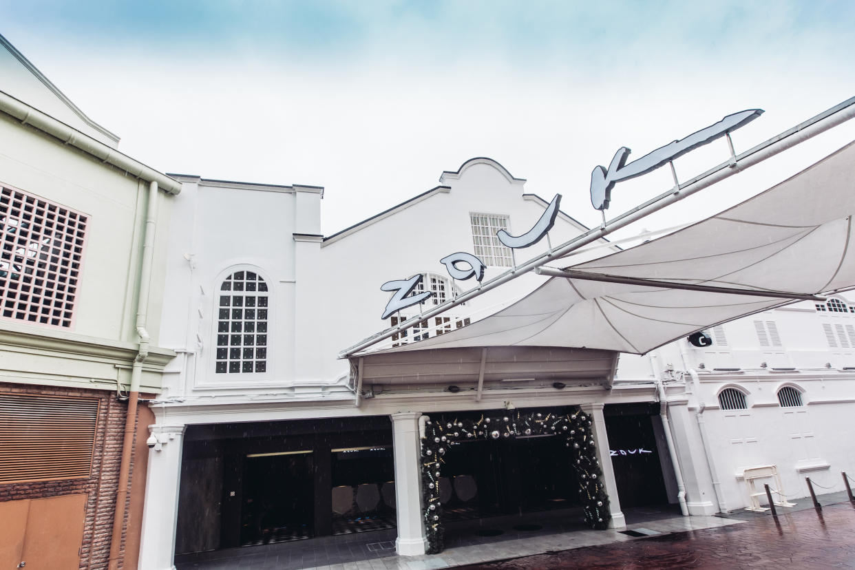 The entrance of Zouk at Clarke Quay. 