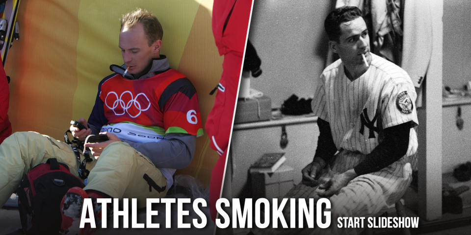 Athletes Smoking Cigarettes