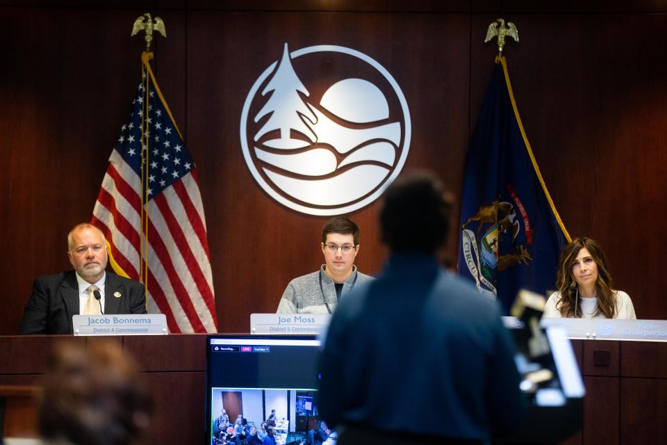 The Ottawa County Board of Commissioners listens during public comment on Tuesday, Jan. 10.