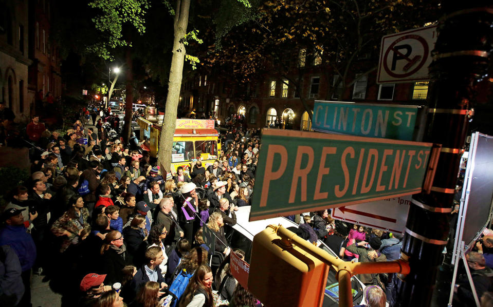 Clinton supporters gather in New York