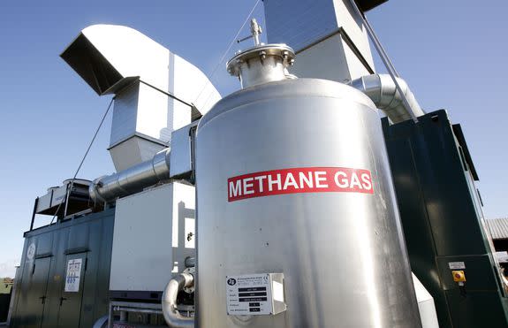 A methane digester at the New Hope Dairy in Galt, California, Nov. 23, 2016.
