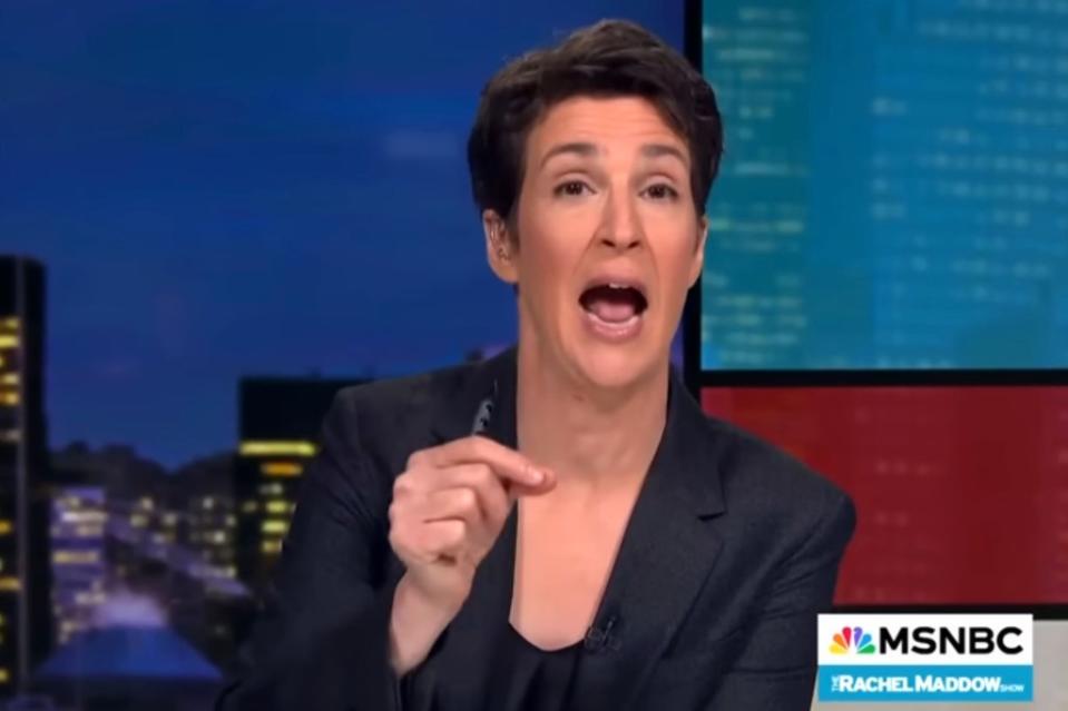 MSNBC host Rachel Maddow was among those who criticized her company’s management for hiring McDaniel as a paid contributor. MSNBC/YouTube