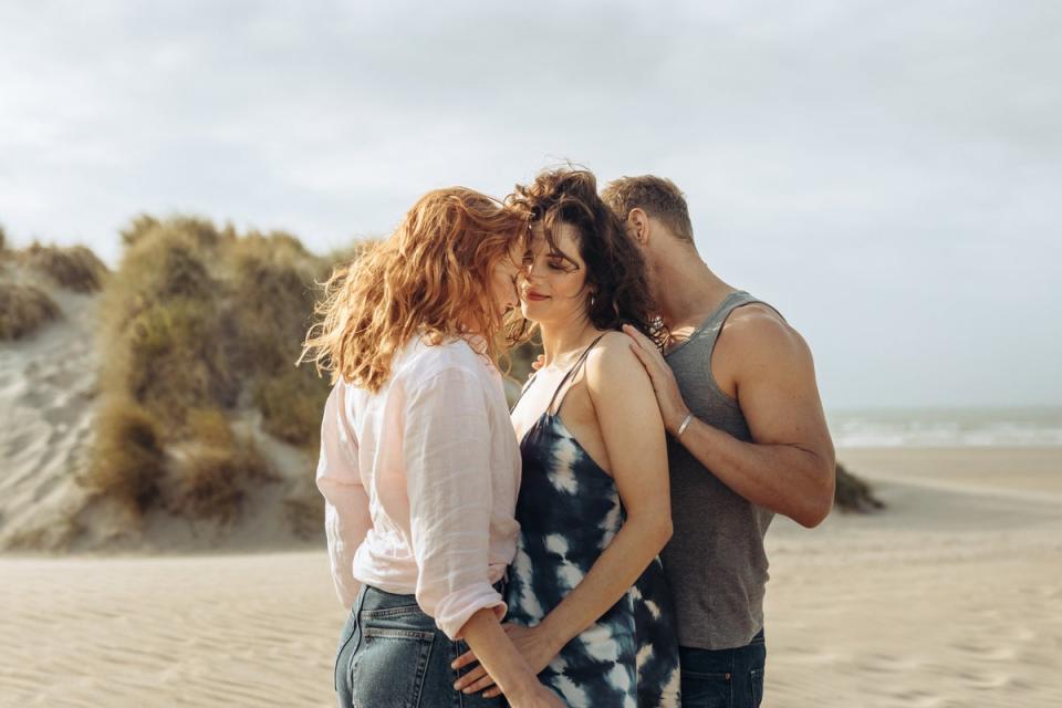 Evie, Becka and Danny in The Couple Next Door (Channel 4)