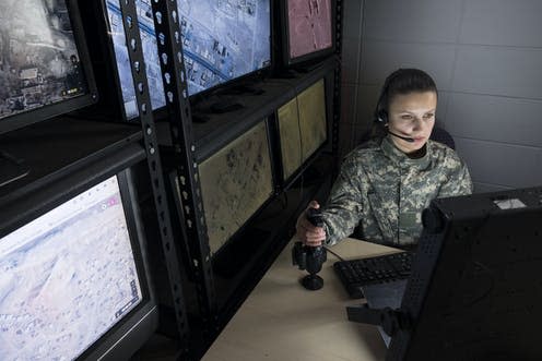   <span class="attribution"><a class="link " href="https://www.shutterstock.com/image-photo/female-military-drone-operator-wide-shot-539931541" rel="nofollow noopener" target="_blank" data-ylk="slk:Burlingham/Shutterstock;elm:context_link;itc:0;sec:content-canvas">Burlingham/Shutterstock</a></span>