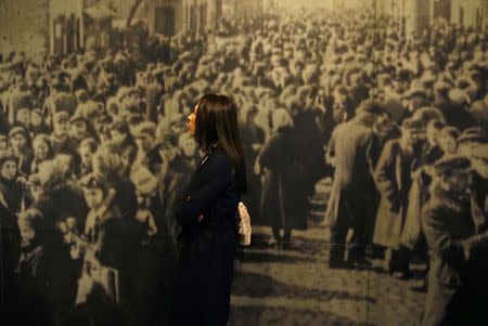 A woman visits the POLIN Museum of the History of Polish Jews in Warsaw October 21, 2014, one week before the official opening of the core exhibition. REUTERS/Kacper Pempel