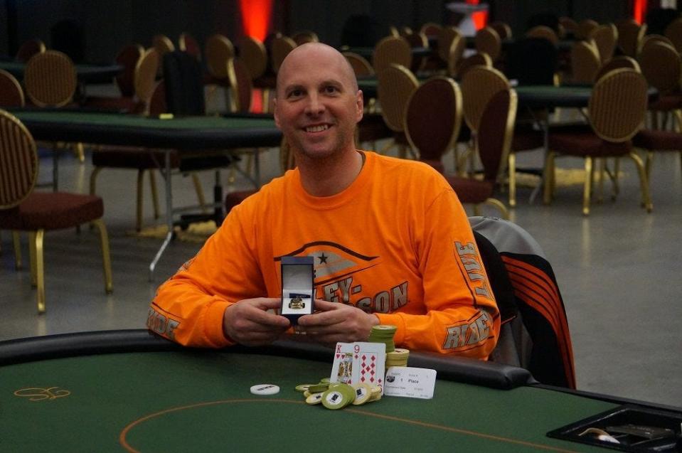 Tom Frank of Ilion won $31,629, his first WSOP Gold Ring.