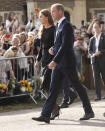 <p>Prince William, Prince of Wales and Catherine, Princess of Wales go to meet members of the public at Windsor Castle on Sept. 10, 2022 in England. (Photo via Getty Images)</p> 