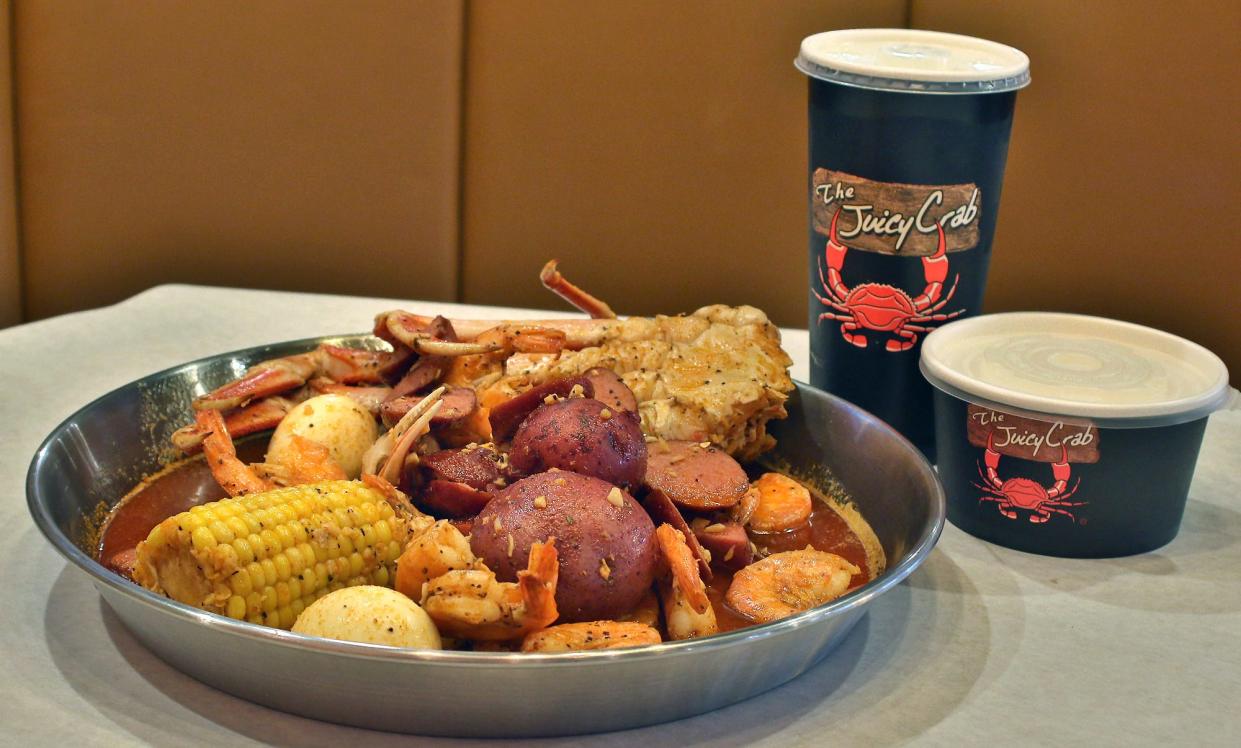 The hungry feast is one of many items on the menu at The Juicy Crab on East Franklin Boulevard.