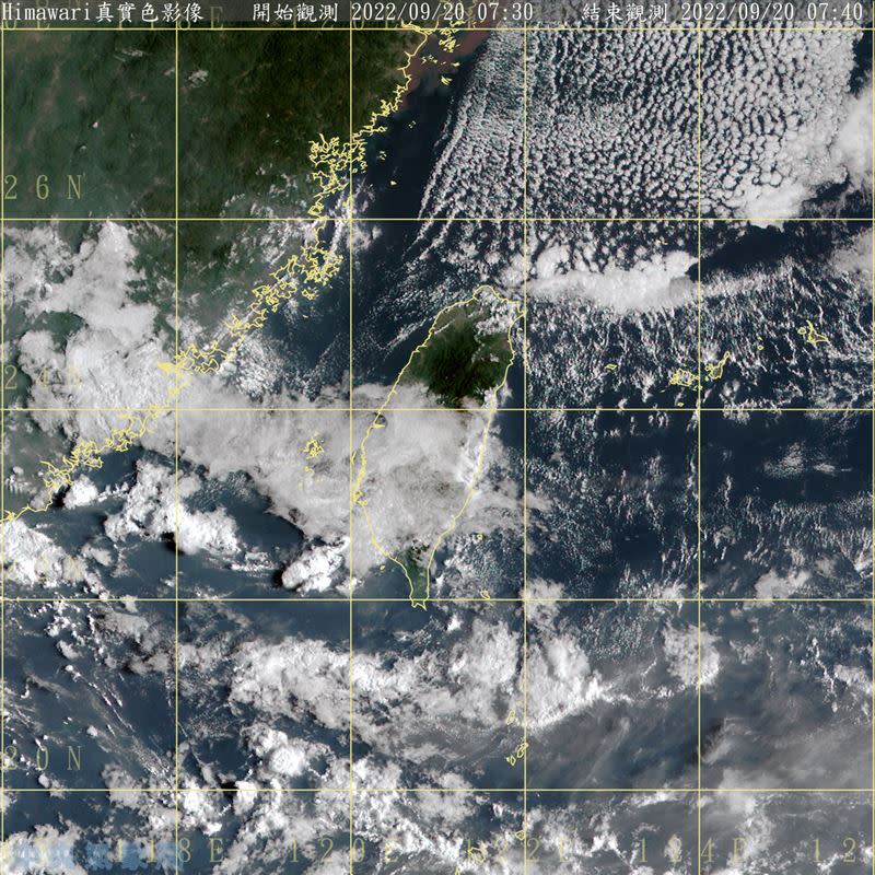 今日早晨衛星雲圖發現冷空氣的胞狀雲街。（圖／翻攝自中央氣象局）