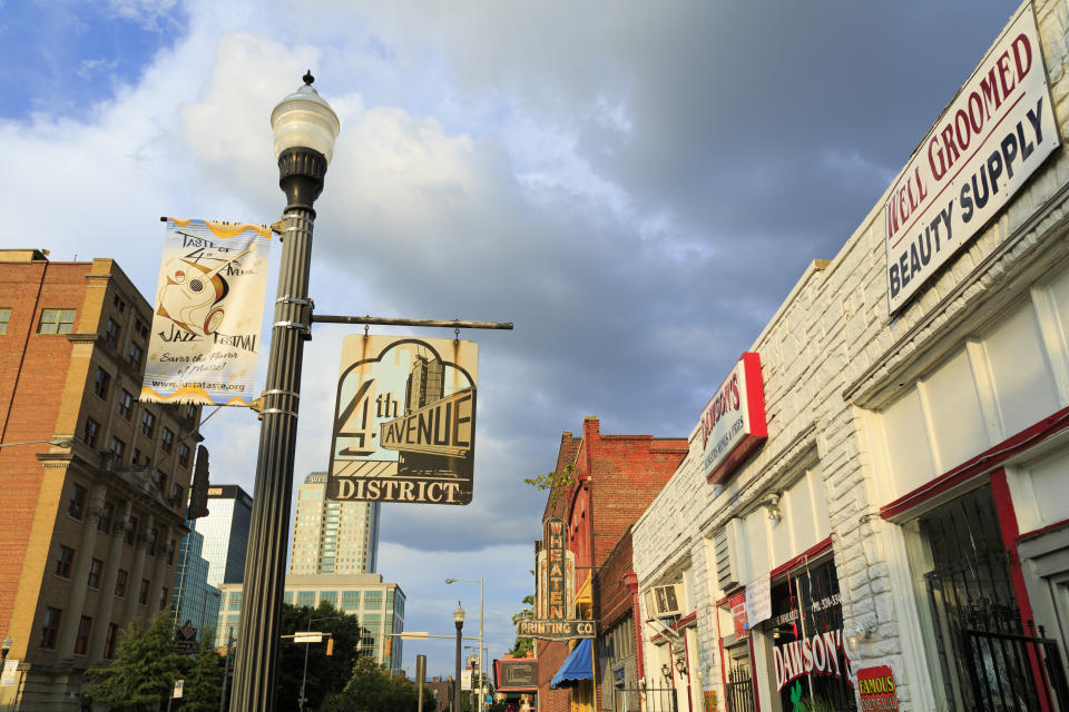 Historic 4th Avenue district in Birmingham, Alabama. Photo: Getty